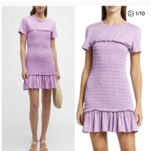 Veronica Beard Tomlin Smocked Purple Dress Size Medium